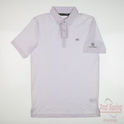 New W/ Logo Mens Travis Mathew Polo Small S White MSRP $90