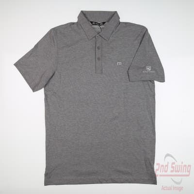 New W/ Logo Mens Travis Mathew Polo Small S Gray MSRP $90