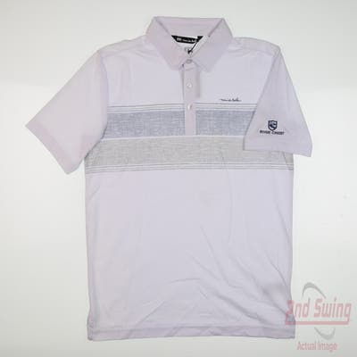 New W/ Logo Mens Travis Mathew Polo Small S White MSRP $90