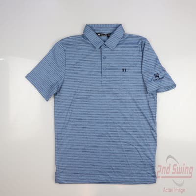 New W/ Logo Mens Travis Mathew Polo Small S Blue MSRP $90