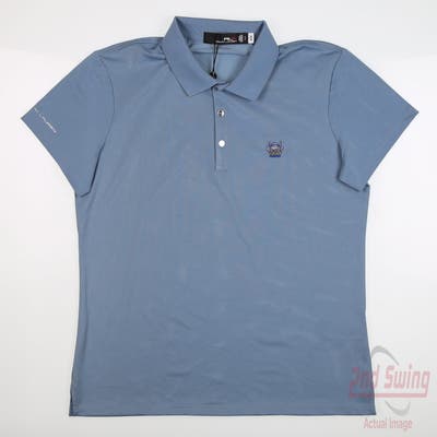 New W/ Logo Womens Ralph Lauren RLX Polo Medium M Blue MSRP $110