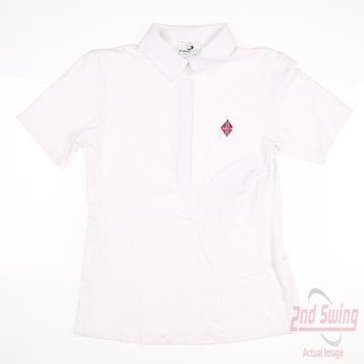 New W/ Logo Womens Foray Pique Golf Polo X-Small XS White MSRP $100