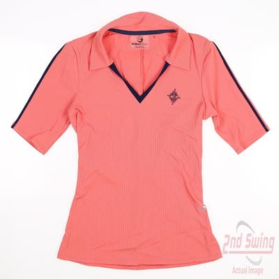 New W/ Logo Womens Foray Rib Golf Polo XX-Small XXS Pink MSRP $125