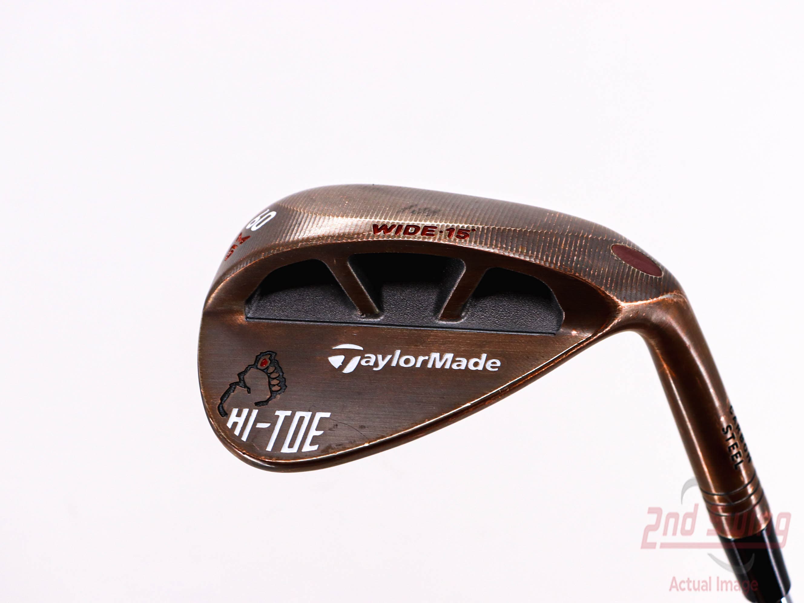 TaylorMade HI-TOE RAW Big Foot Wedge Lob LW 60° 15 Deg Bounce FST KBS  Hi-Rev 2.0 115 Steel Wedge Flex Right Handed 34.5in