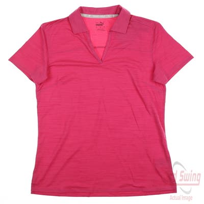 New Womens Puma Cloudspun Coast Polo Small S Orchid Shadow Heather MSRP $55