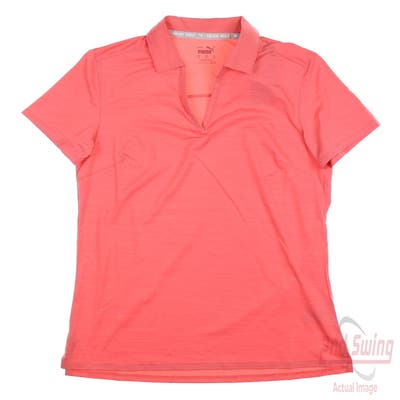 New Womens Puma Cloudspun Coast Polo Small S Loveable Heather MSRP $55