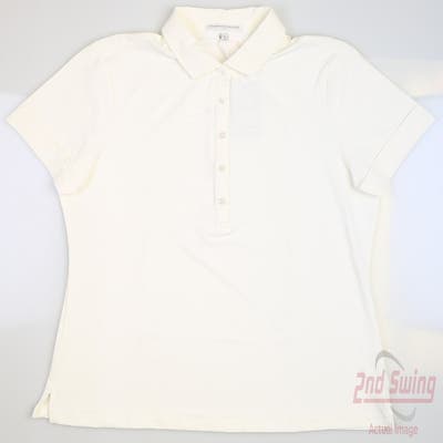 New Womens Fairway & Greene Morgan Tech Jersey Polo Large L Pearl MSRP $79