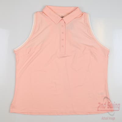 New Womens Puma Mattr Peak Sleeveless Polo Small S Rose Dust MSRP $60