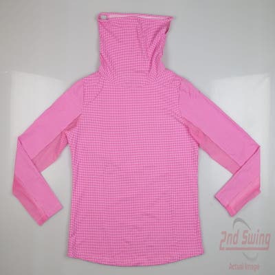 New Womens IBKUL Golf Long Sleeve Mock Neck Small S Pink MSRP $100