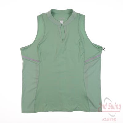 New Womens Lucky In Love Sleeveless Polo Small S Green MSRP $106