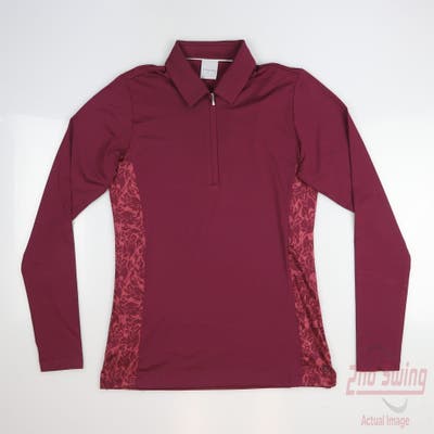 New Womens Dunning 1/4 Zip Pullover Small S Red MSRP $100