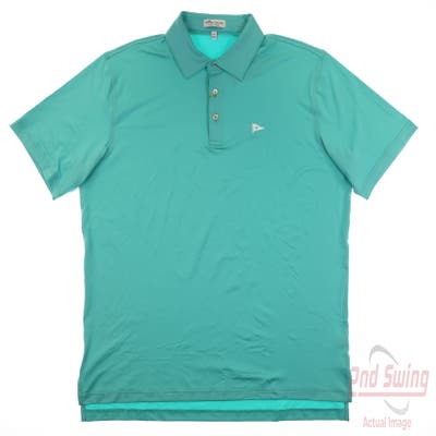 New W/ Logo Mens Peter Millar Golf Polo X-Large XL Blue MSRP $94