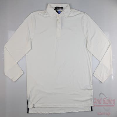 New Mens Ralph Lauren RLX Golf Long Sleeve Polo Large L White MSRP $125
