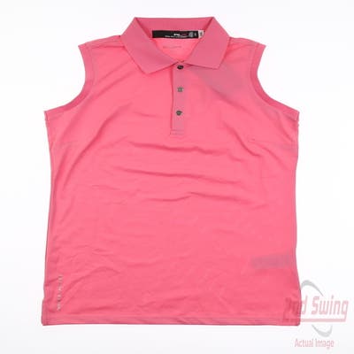 New Womens Ralph Lauren RLX Golf Sleeveless Polo X-Small XS Pink MSRP $88