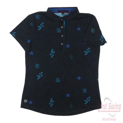 New W/ Logo Womens Greyson Scarlett Polo Small S Blue MSRP $98