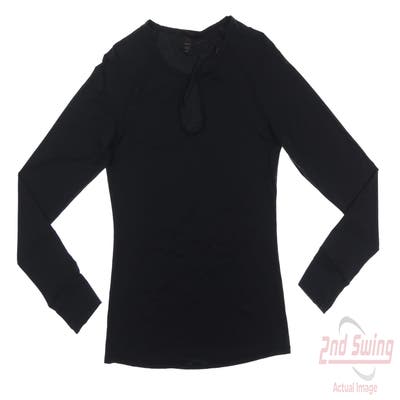 New Womens Greyson Long Sleeve Medium M Black MSRP $118