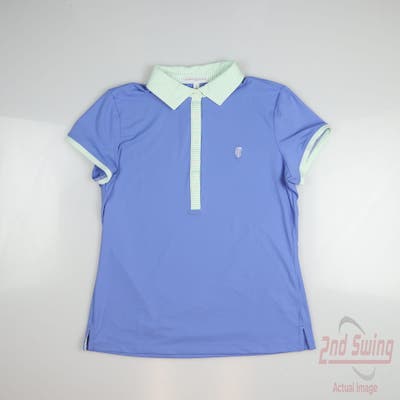 New W/ Logo Womens Fairway & Greene Polo Medium M Blue MSRP $