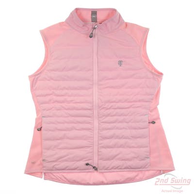 New W/ Logo Womens Peter Millar Vest X-Small XS Pink MSRP $70