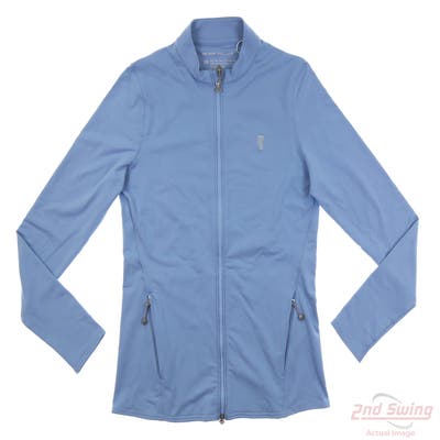 New W/ Logo Womens Peter Millar Full Zip Sweatshirt X-Small XS Blue MSRP $145