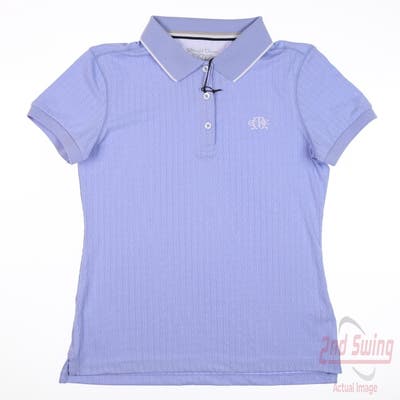 New W/ Logo Womens Straight Down Polo Small S Purple MSRP $100