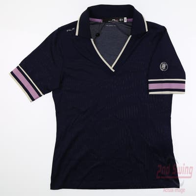 New W/ Logo Womens Ralph Lauren RLX Polo X-Small XS Navy Blue MSRP $100