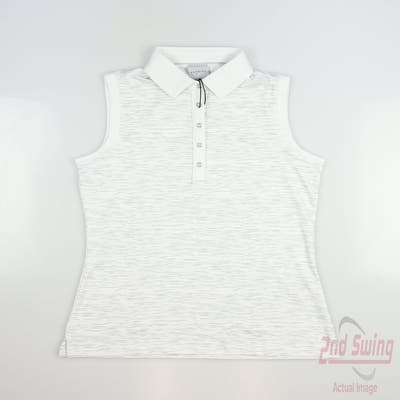 New Womens Dunning Sleeveless Polo X-Small XS White MSRP $90