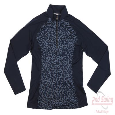 New Womens Dunning Golf 1/4 Zip Pullover Small S Navy Blue MSRP $99