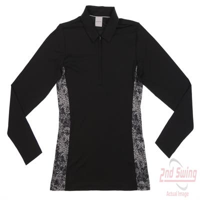 New Womens Dunning Golf 1/4 Zip Pullover Small S Black MSRP $99