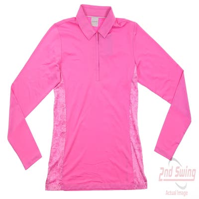 New Womens Dunning Golf 1/4 Zip Pullover Small S Pink MSRP $99