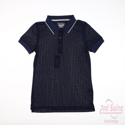 New Womens Straight Down Meadow Polo Small S Navy Blue MSRP $88