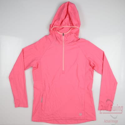 New Womens Straight Down Dunes 1/4 Zip Pullover Small S Pink MSRP $100