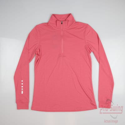 New Womens Straight Down Aero 1/4 Zip Pullover Small S Pink MSRP $100