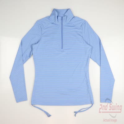 New Womens Straight Down Savannah 1/4 Zip Pullover Small S Blue MSRP $100