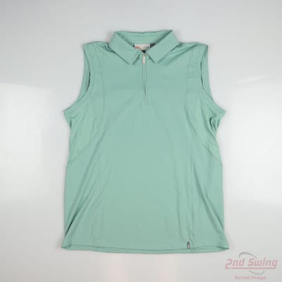 New Womens KJUS Sleeveless Polo Large L Green MSRP $120