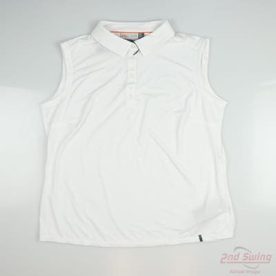 New Womens KJUS Sleeveless Polo X-Large XL White MSRP $110