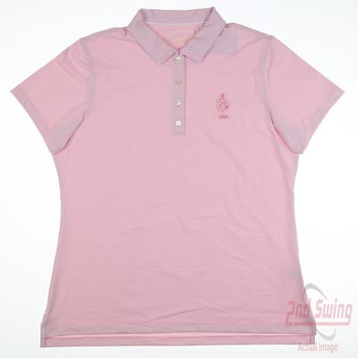 New W/ Logo Womens Peter Millar Polo Large L Pink MSRP $105