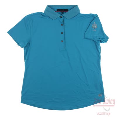 New W/ Logo Womens Greyson Polo Small S Blue MSRP $105