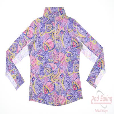 New Womens IBKUL 1/2 Zip Pullover Small S Multi MSRP $100