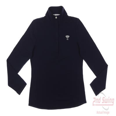 New W/ Logo Womens Fairway & Greene Pullover Medium M Navy Blue MSRP $154