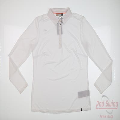 New Womens KJUS Long Sleeve Polo Large L White MSRP $140