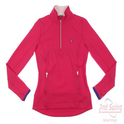 New W/ Logo Womens Zero Restriction 1/4 Zip Pullover X-Small XS Pink MSRP $165