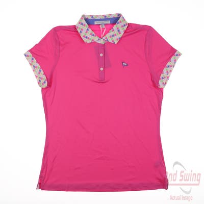 New W/ Logo Womens Fairway & Greene Polo Medium M Pink MSRP $100