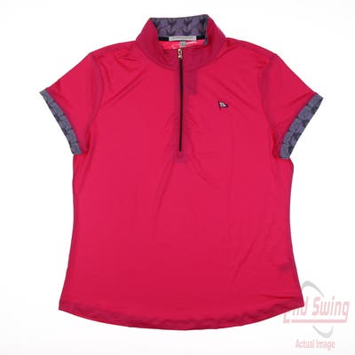 New W/ Logo Womens Fairway & Greene Polo Medium M Pink MSRP $100