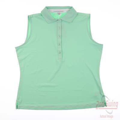 New Womens Fairway & Greene Sleeveless Polo Medium M Green MSRP $110