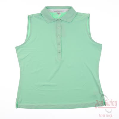 New Womens Fairway & Greene Sleeveless Polo Small S Green MSRP $110