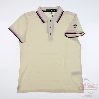 New W/ Logo Womens Ralph Lauren RLX Polo Small S Cream MSRP $110