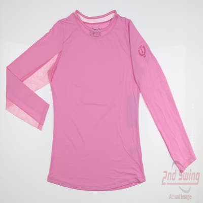 New W/ Logo Womens IBKUL Long Sleeve Small S Pink MSRP $95