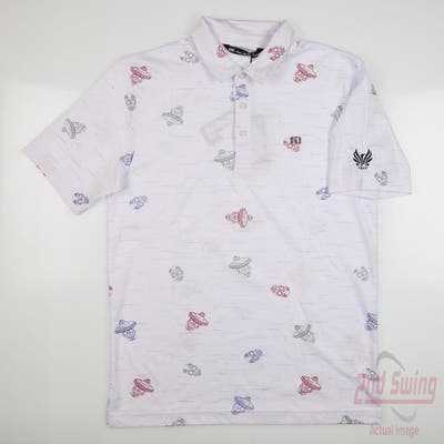 New W/ Logo Mens Travis Mathew Mexicali Polo Small S Multi MSRP $95