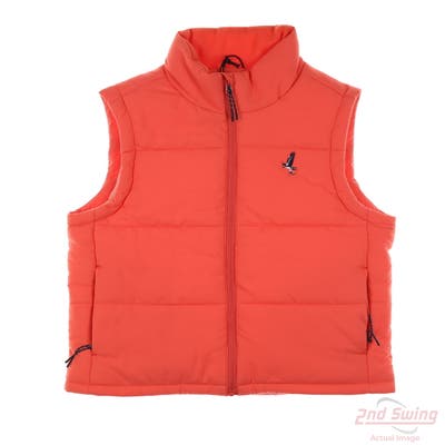 New W/ Logo Womens Straight Down Vest Large L Orange MSRP $163