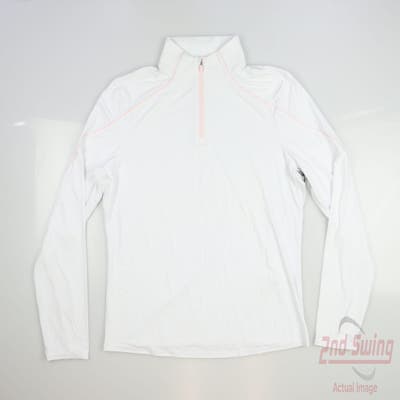 New Womens G-Fore 1/4 Zip Pullover Large L White MSRP $183